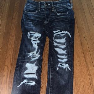 american eagle dark blue skinny jeans